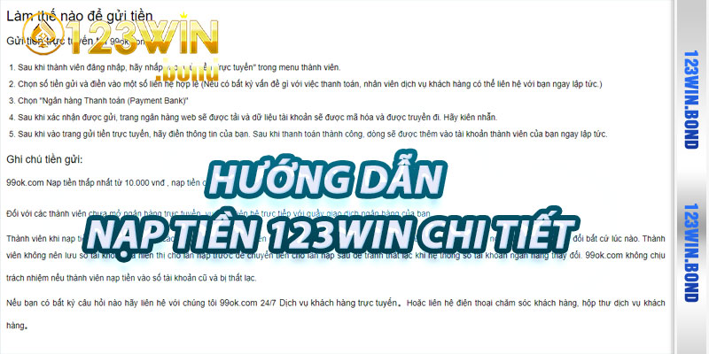 Hướng Dẫn Nạp Tiền 123win Chi Tiết